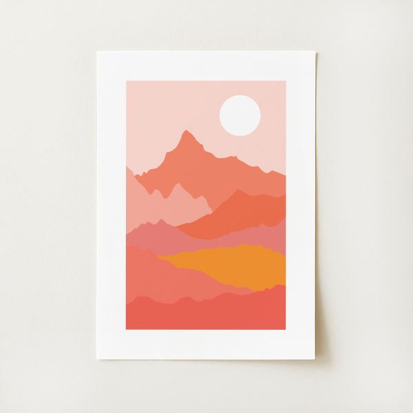 Abstract Mountain Landscape Print