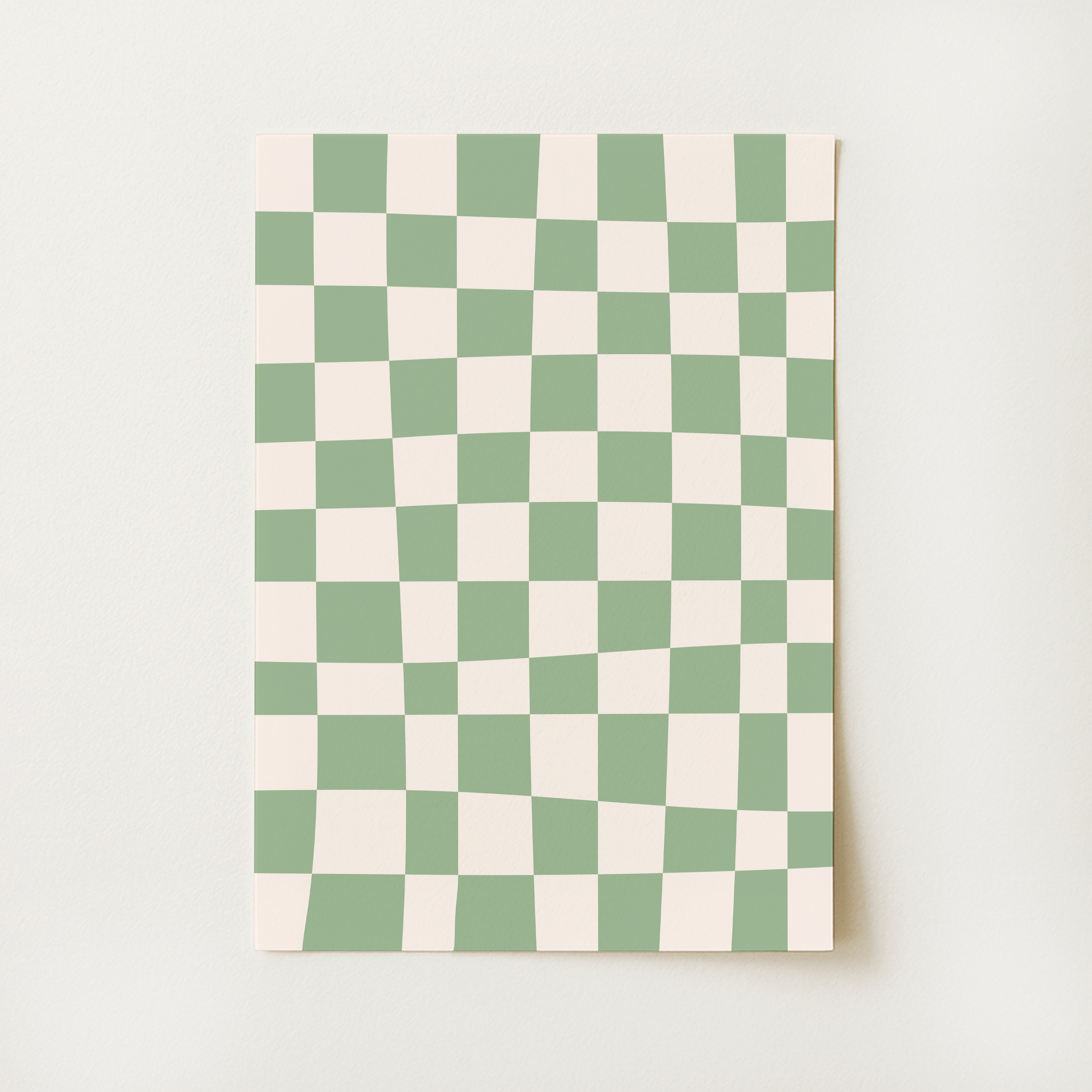 Green and White Abstract Print