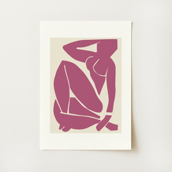 Matisse Exhibition Burgundy Nude Print