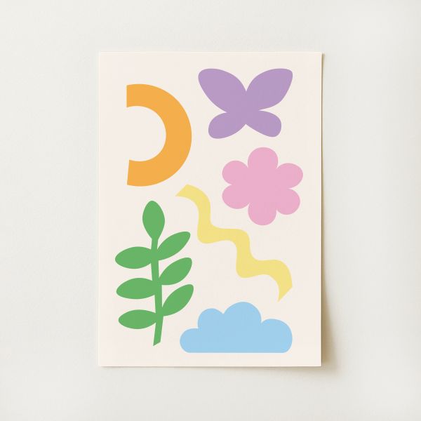 Cute Abstract Shapes Print