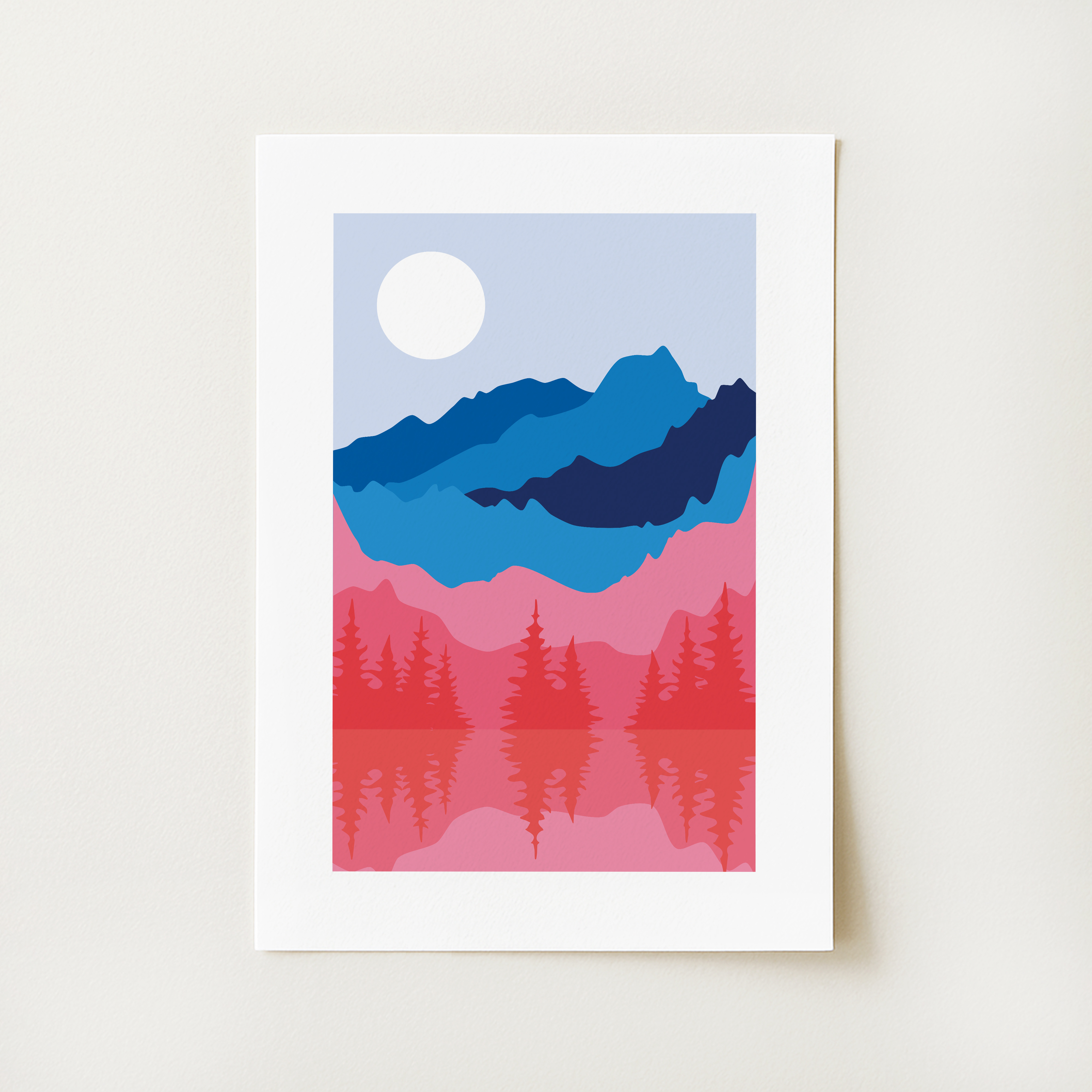 Abstract Mountain Landscape Print