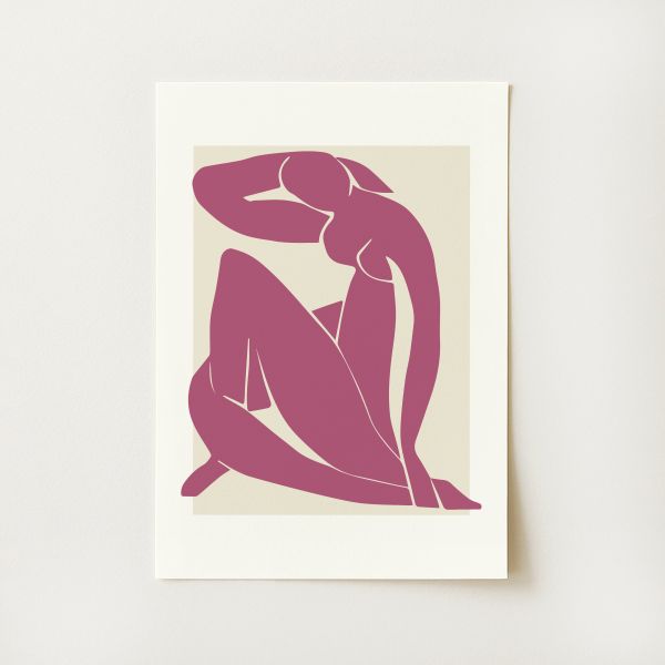 Matisse Exhibition Burgundy Nude Print