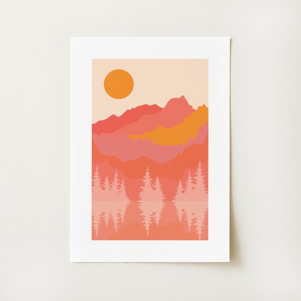 Abstract Mountain Landscape Print