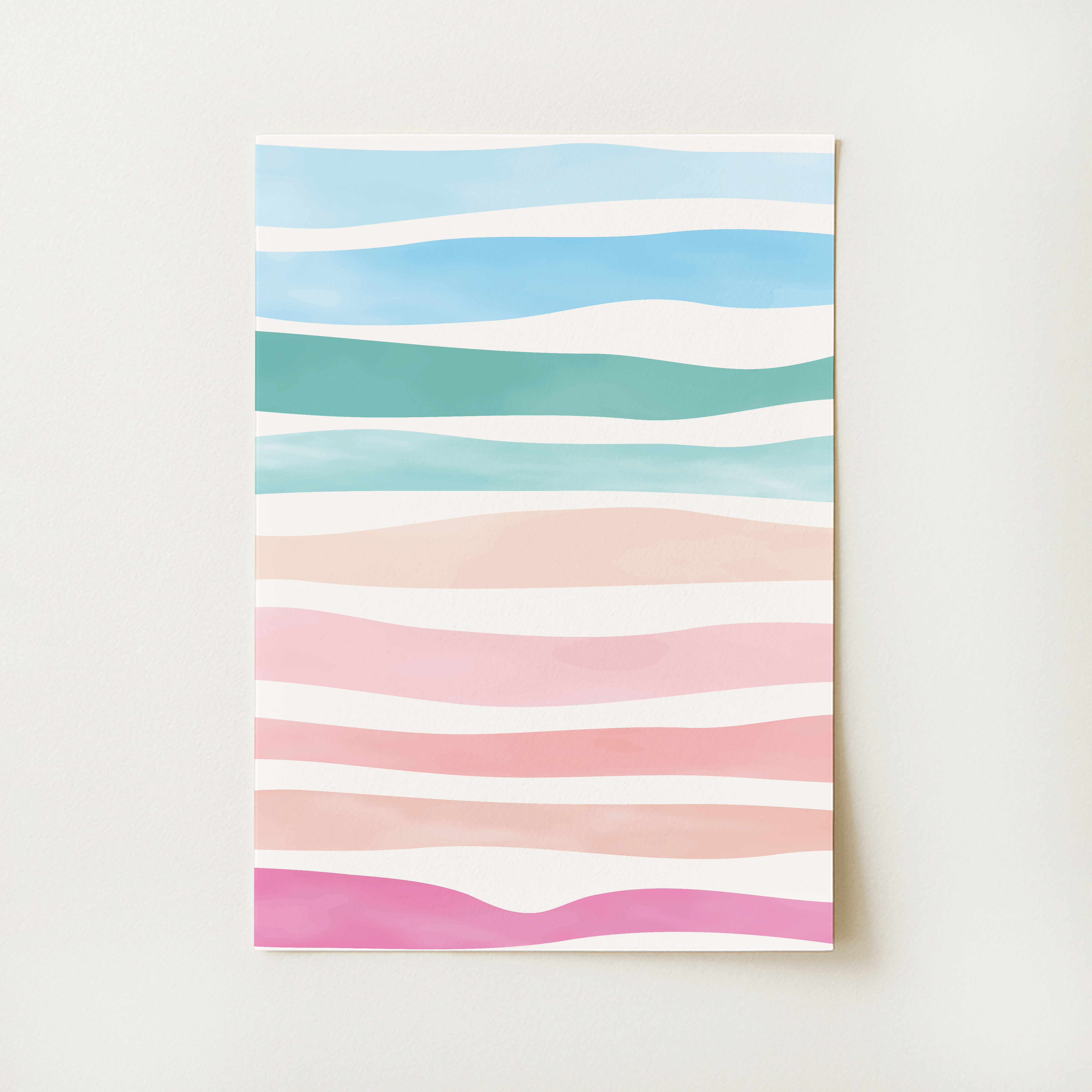 Abstract Colorful Waves Print
