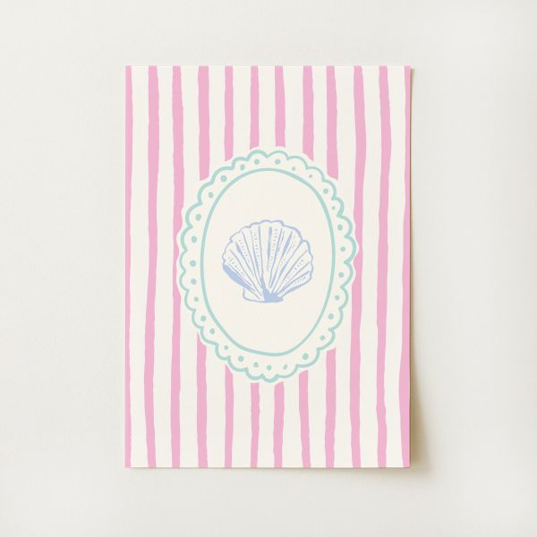 Striped Seashell Print