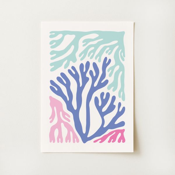 Coral Seaweed Print
