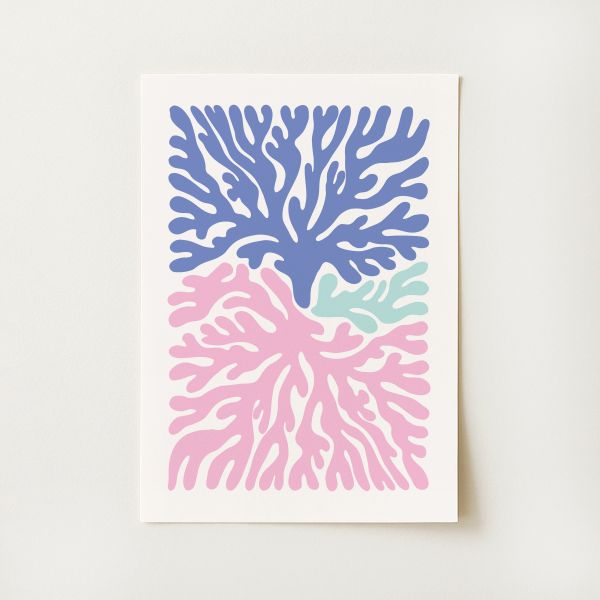 Coral Seaweed Print