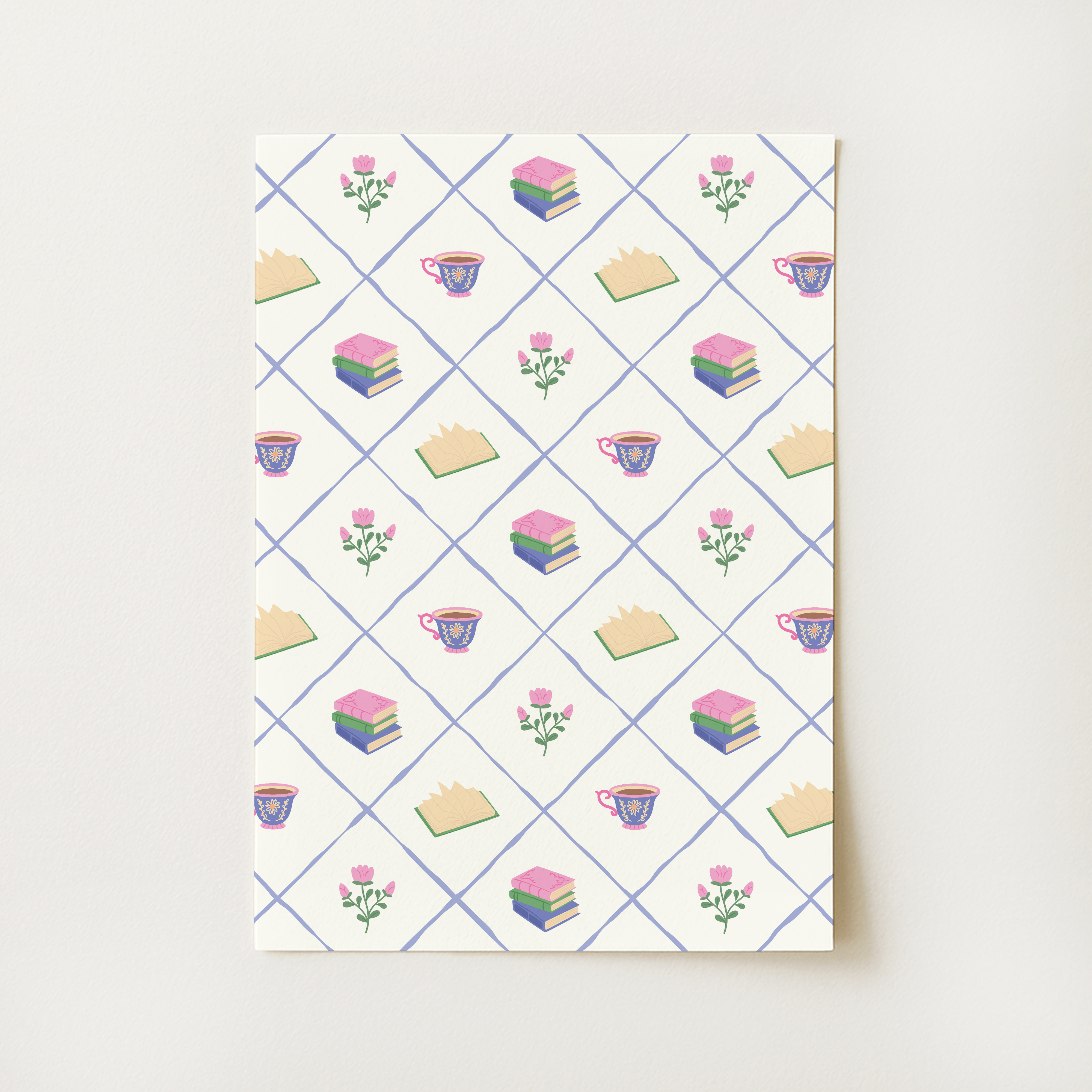 Bookish Pattern Print