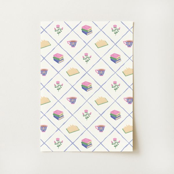 Bookish Pattern Print