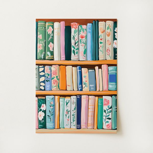 Colorful Bookshelf Print