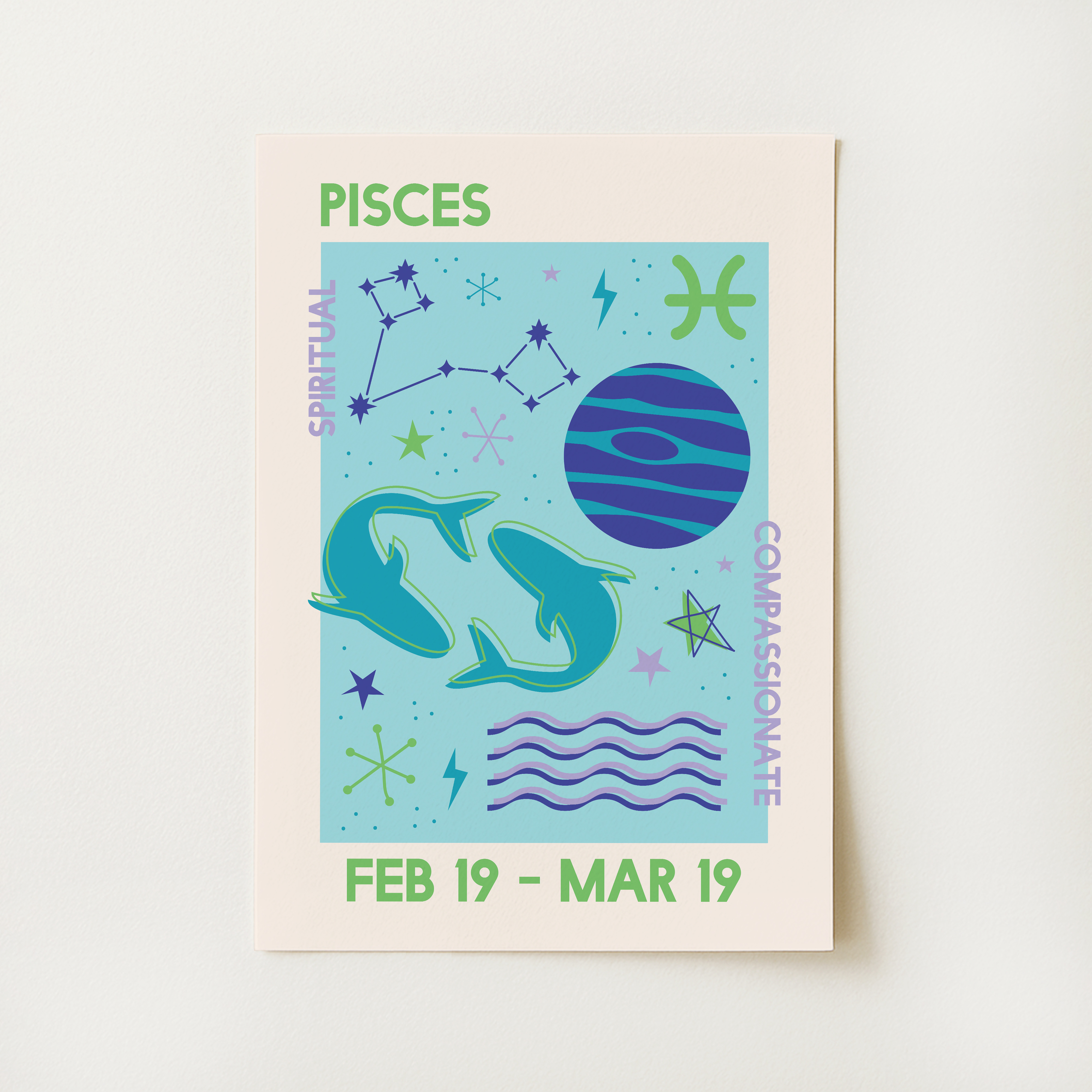 Pisces Zodiac Print
