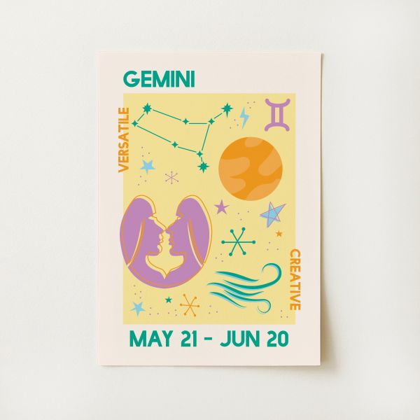 Gemini Zodiac Print