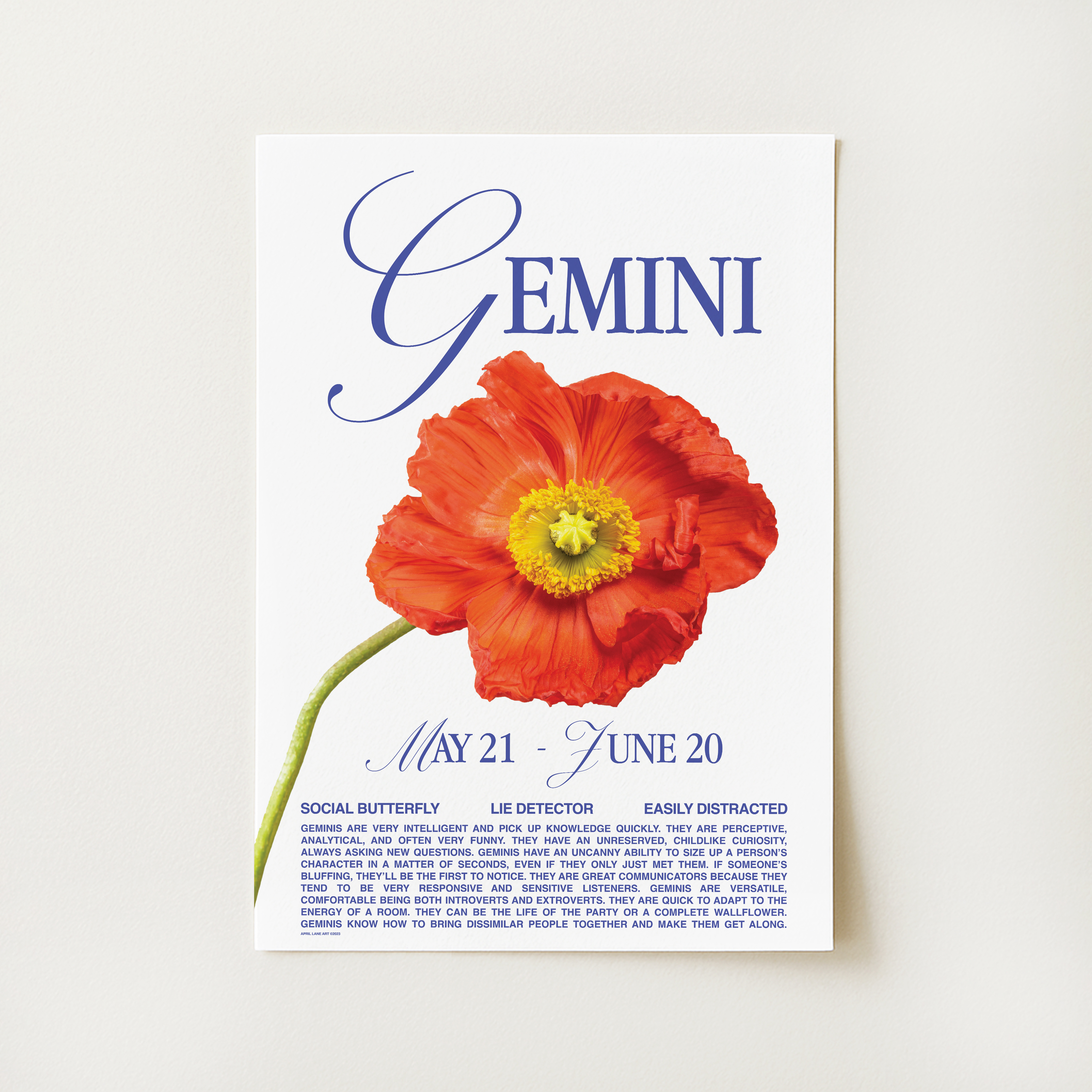 Gemini Zodiac Print