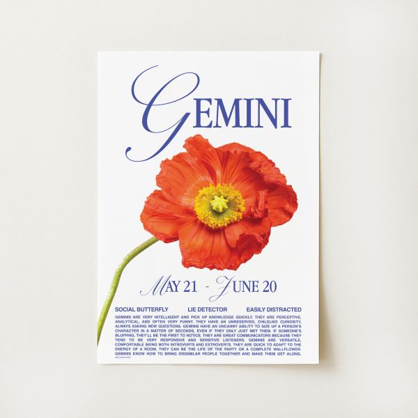 Gemini Zodiac Print