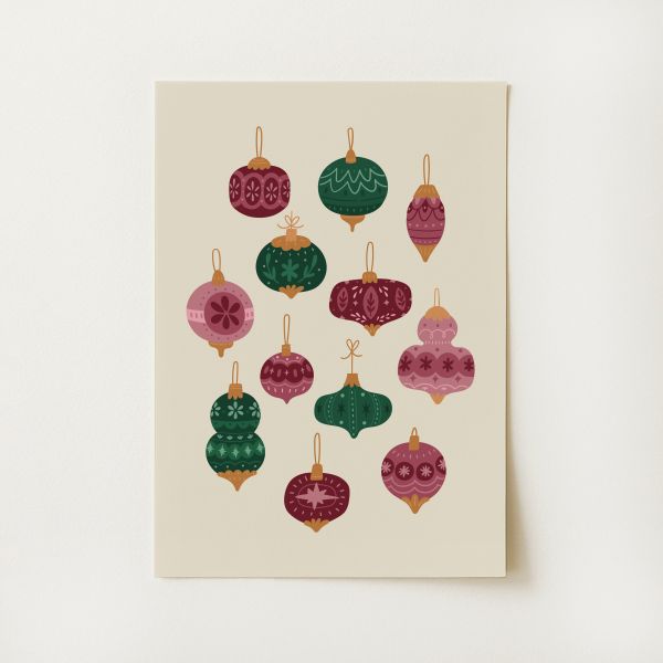 Vintage Christmas Ornament Print