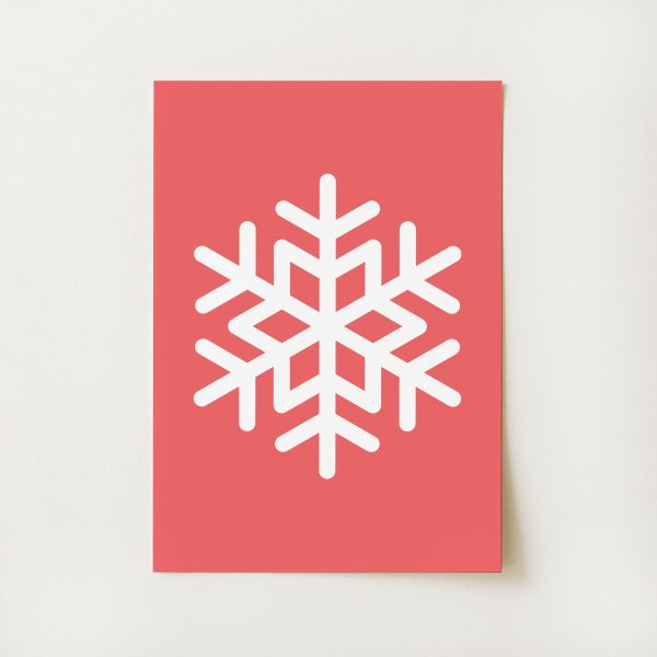 Red Snowflake Print