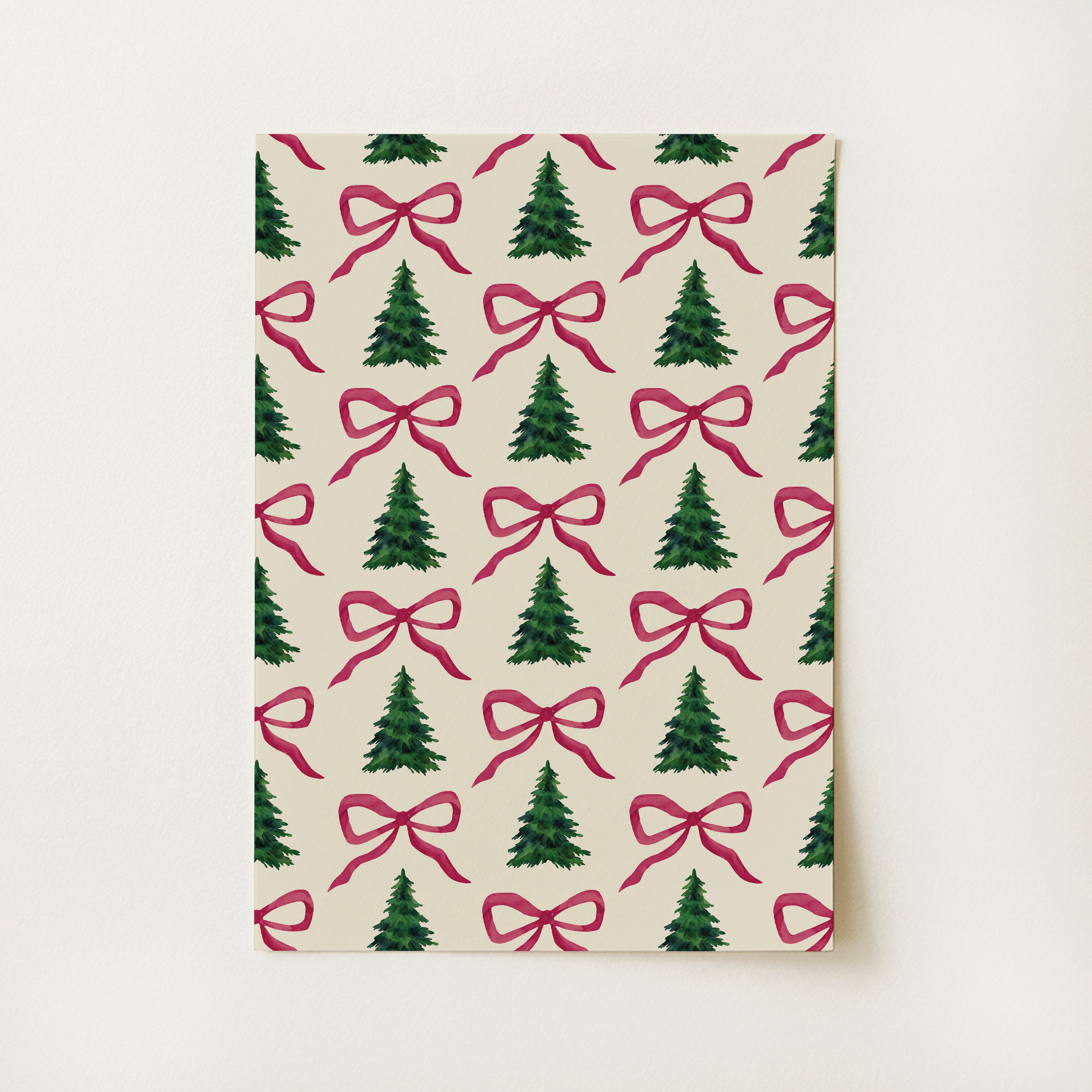Christmas Tree Bow Print