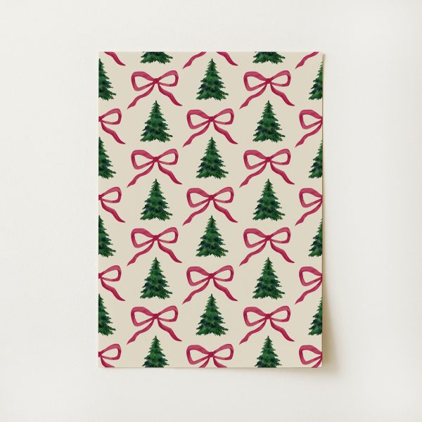 Christmas Tree Bow Print