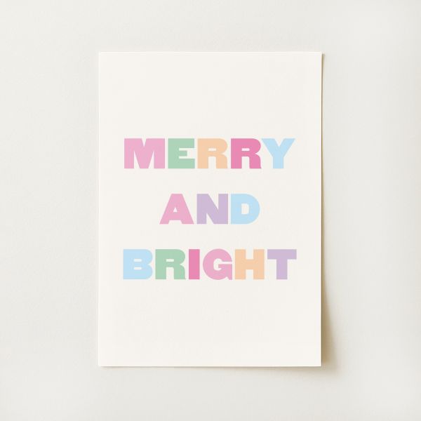 Pastel Merry and Bright Print