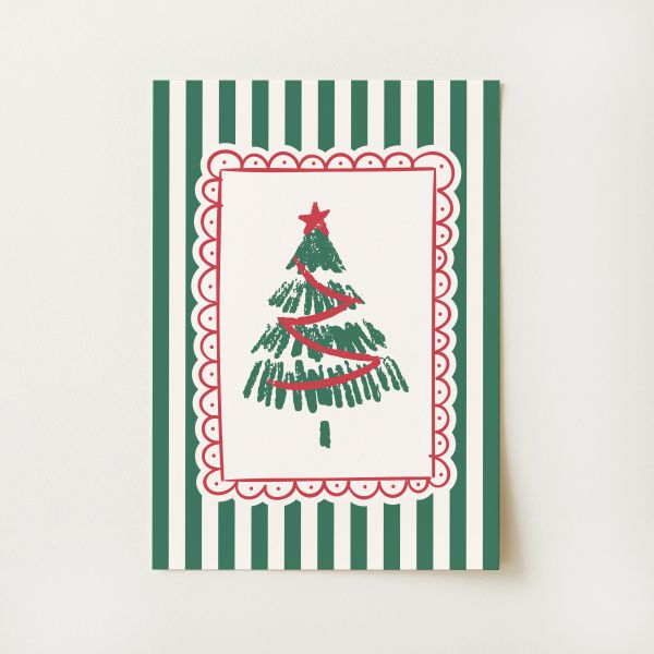 Striped Christmas Print