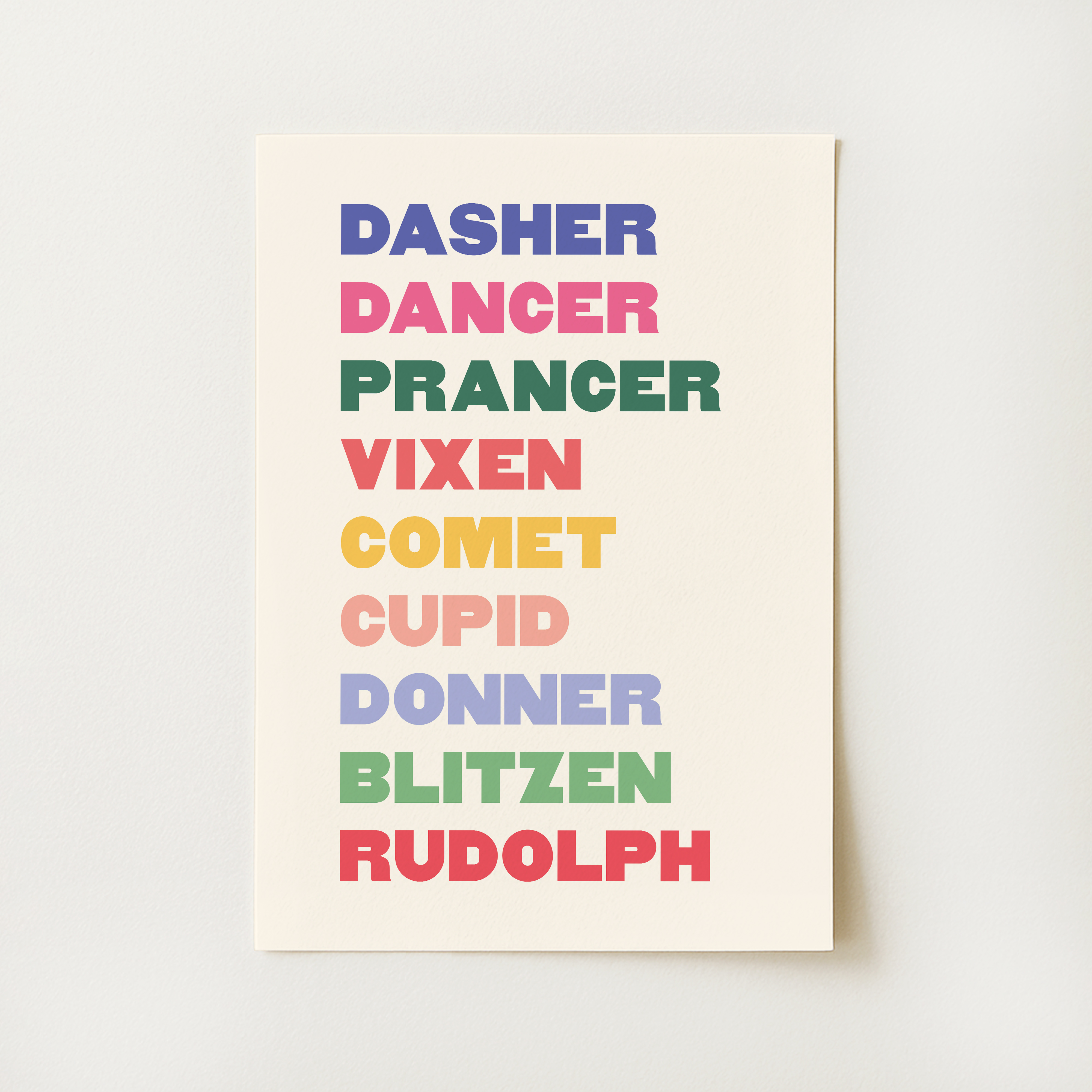 Colorful Reindeer Print