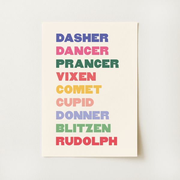 Colorful Reindeer Print
