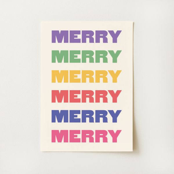 Colorful Merry Christmas Print