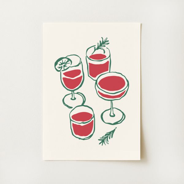 Christmas Cocktails Print