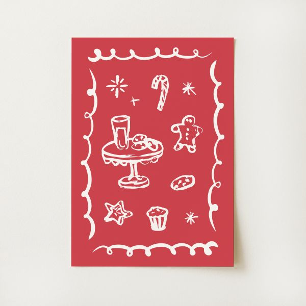Christmas Milk & Cookies Print