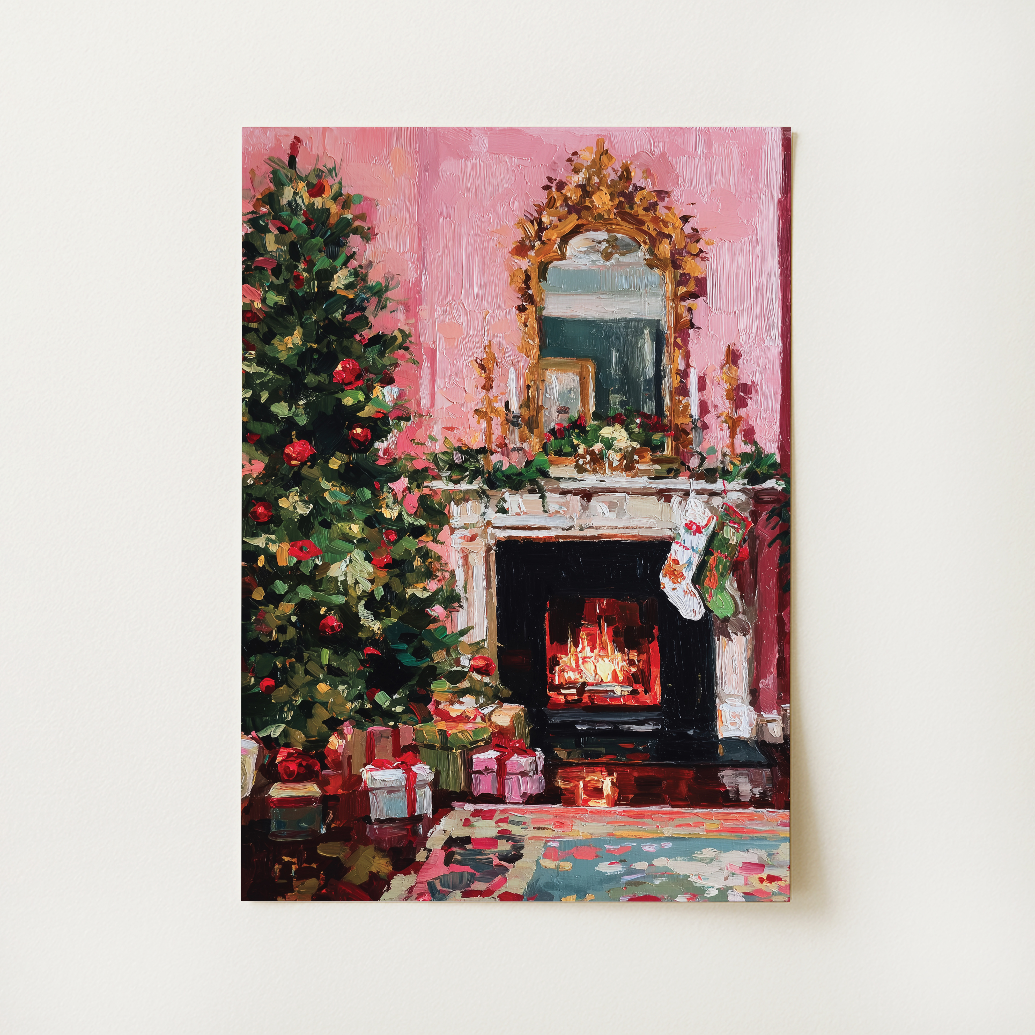 Cozy Christmas Fireplace Print