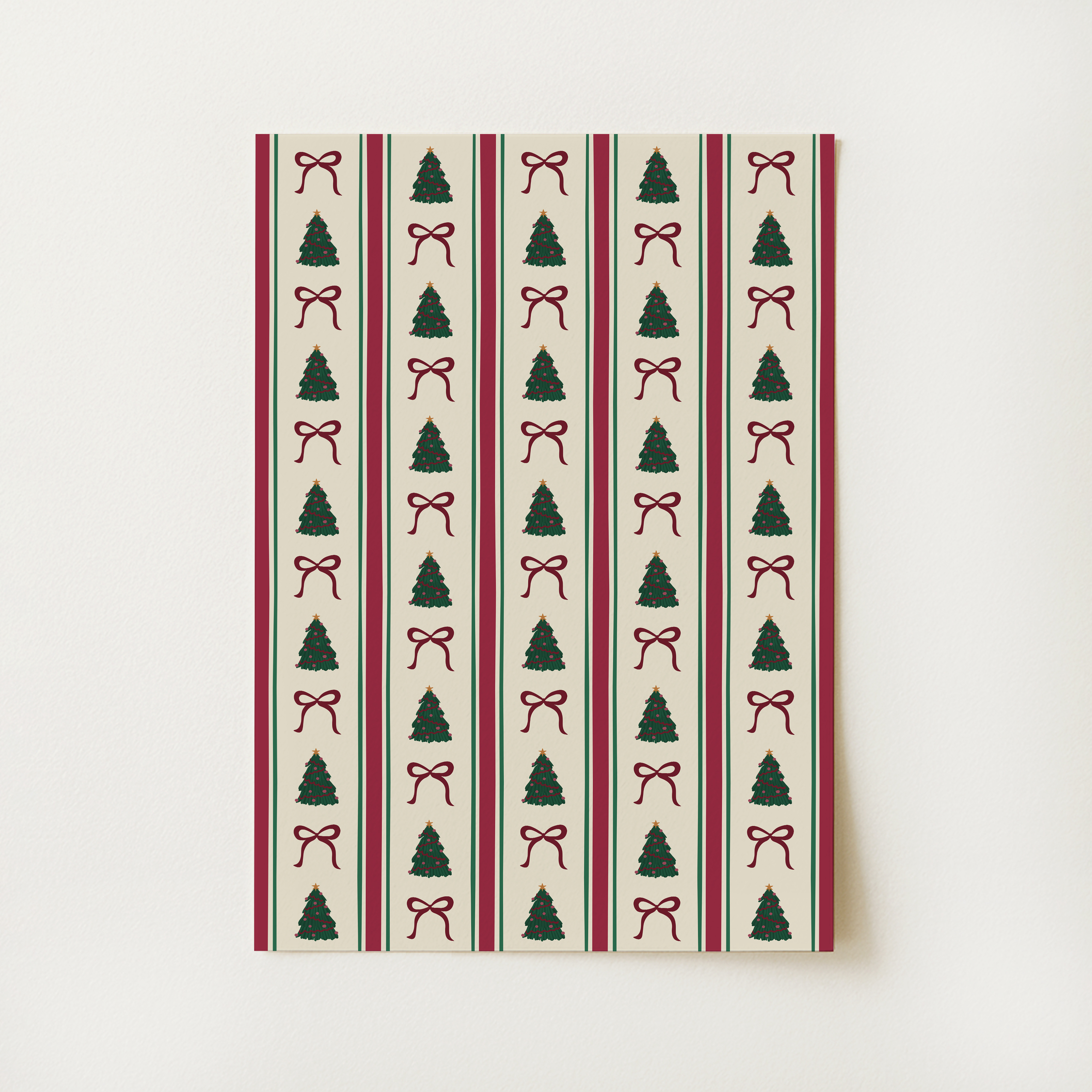 Classic Christmas Pattern Print