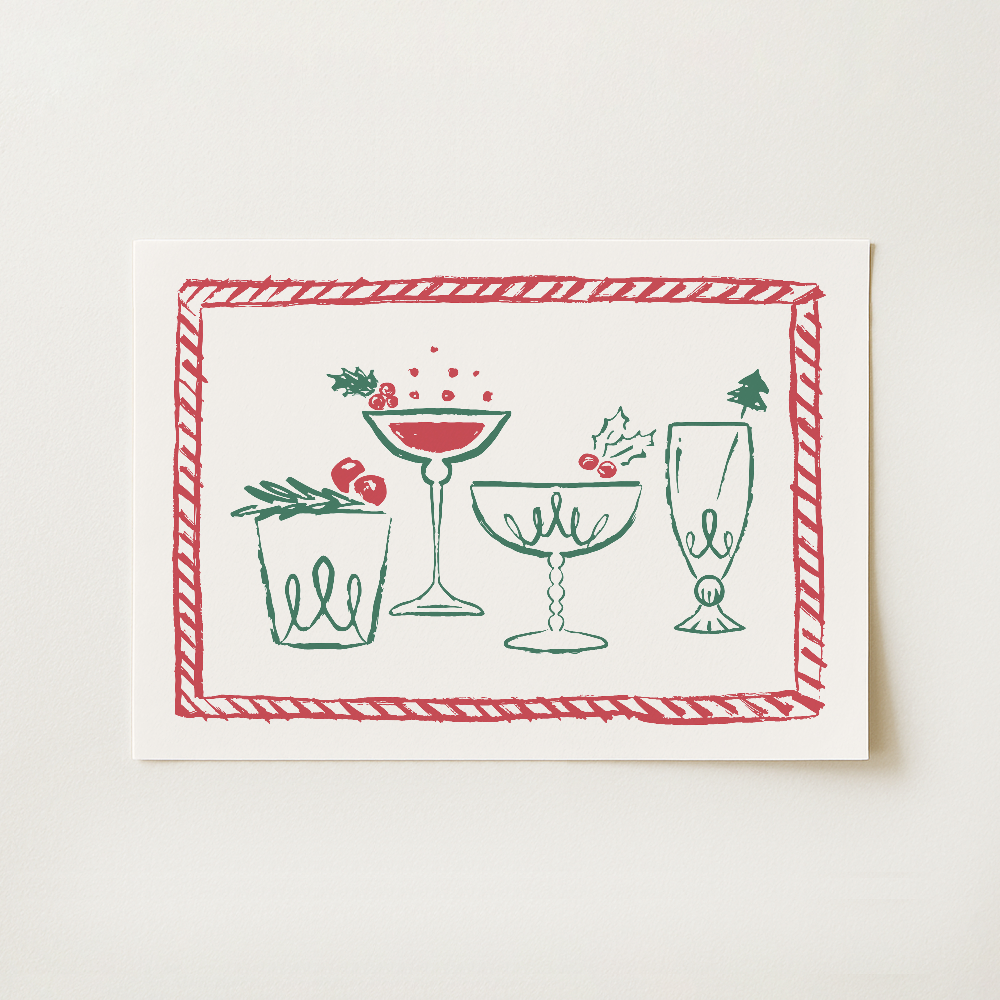 Christmas Cocktails Print