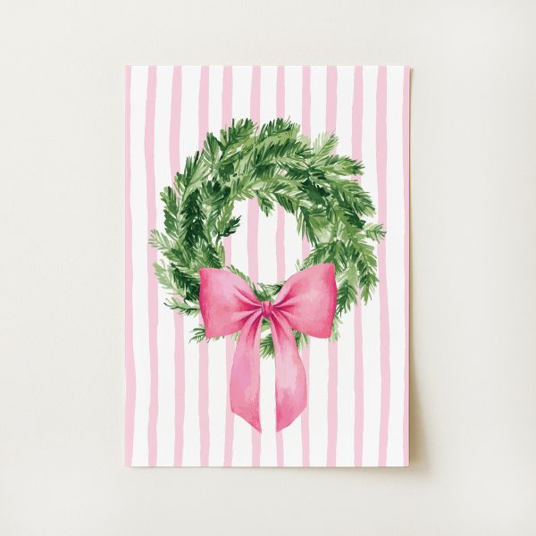 Coquette Christmas Wreath Print