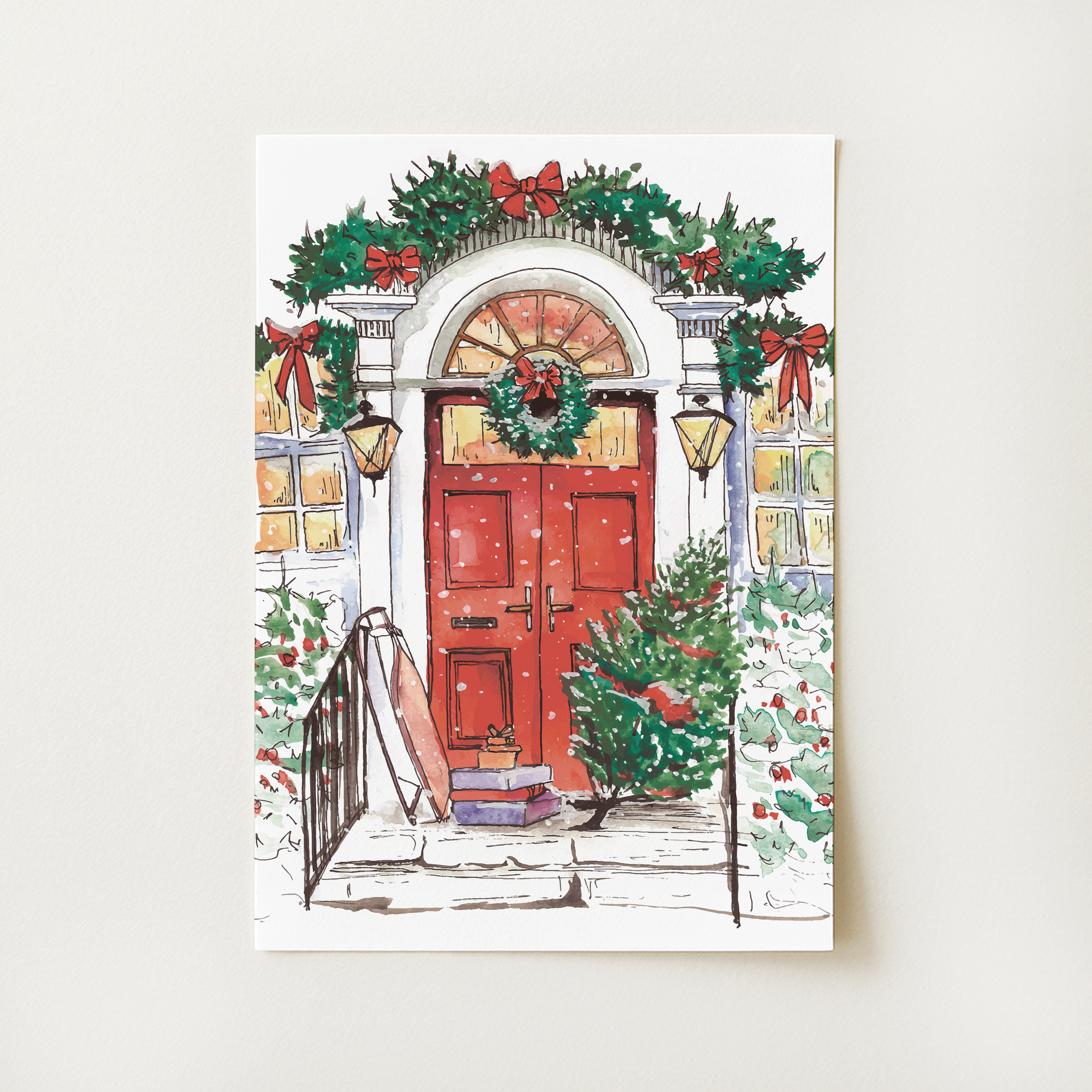 Christmas Front Door Print