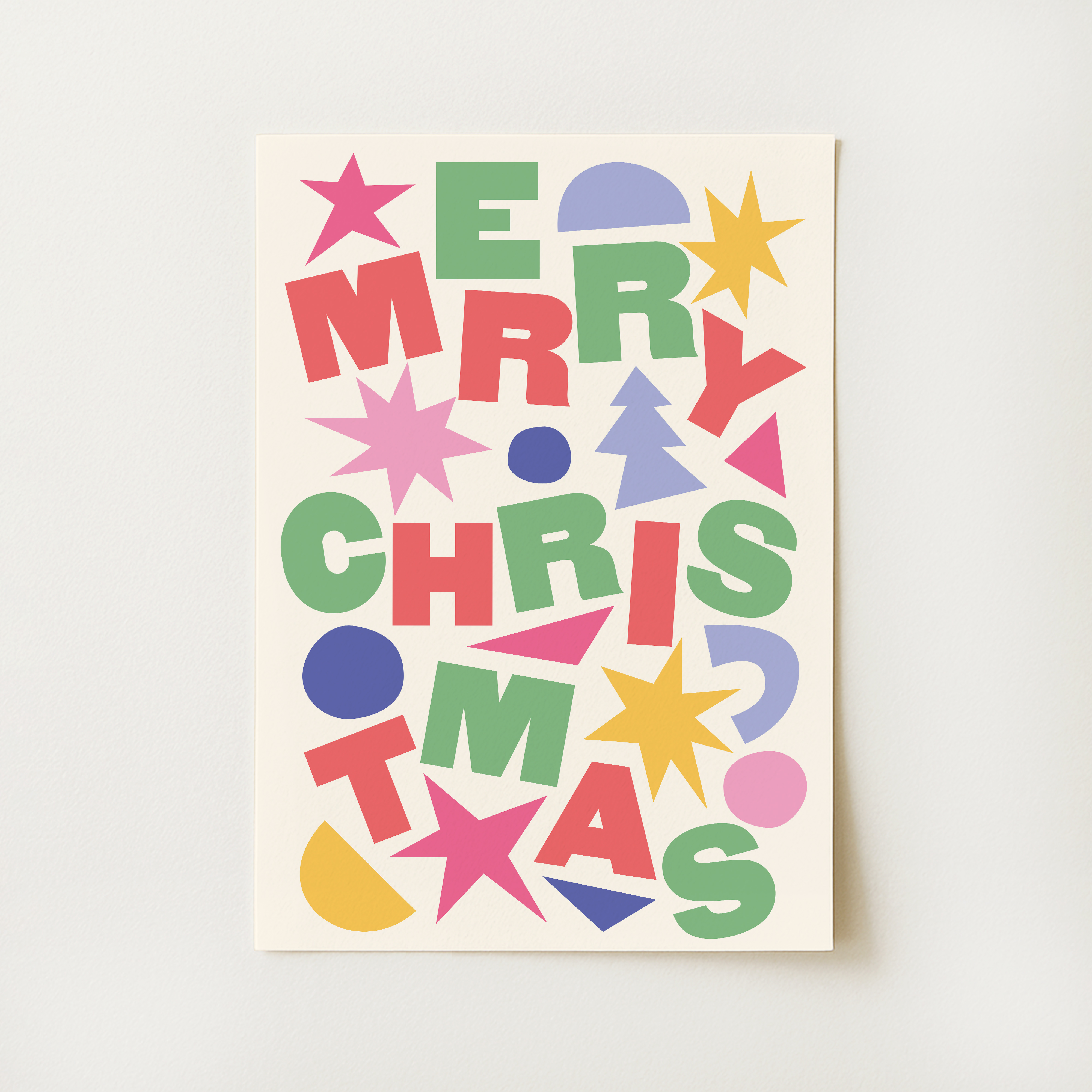 Abstract Merry Christmas Print