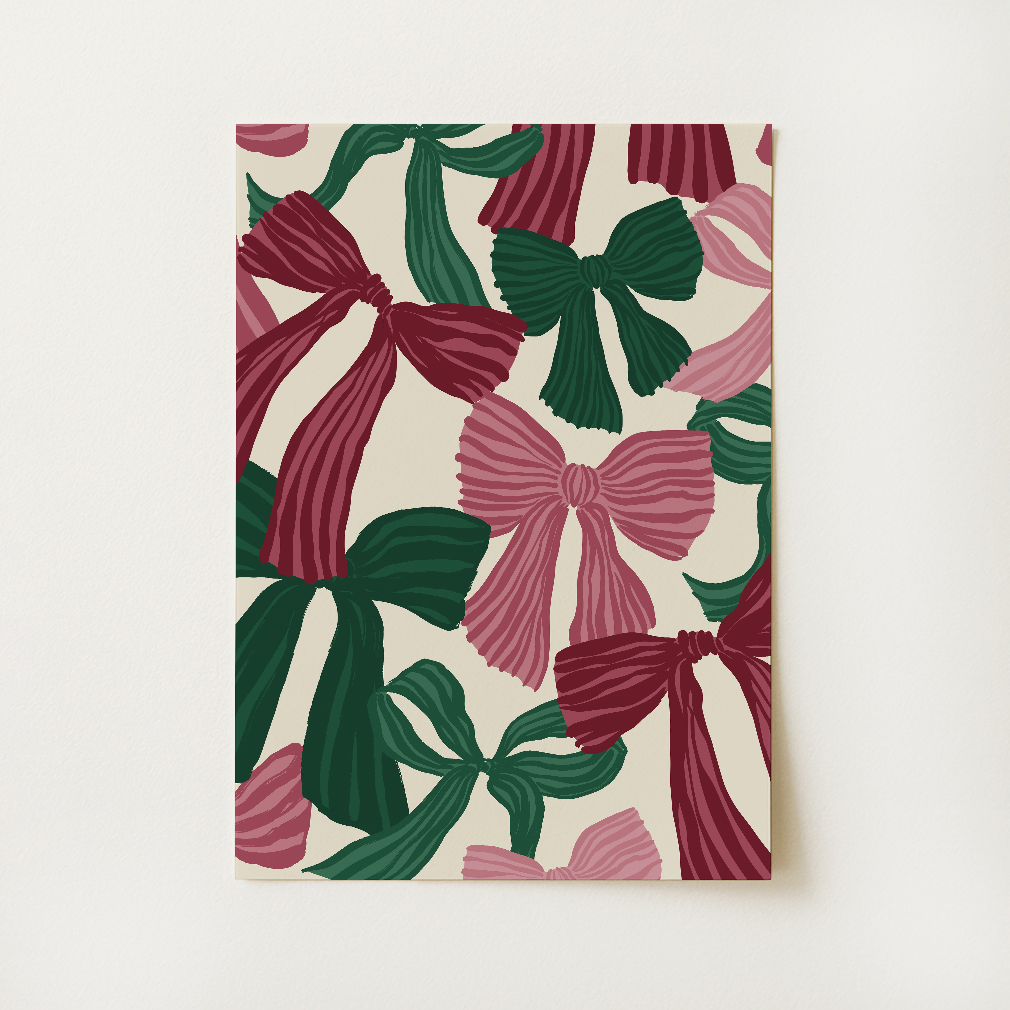 Christmas Bow Pattern Print