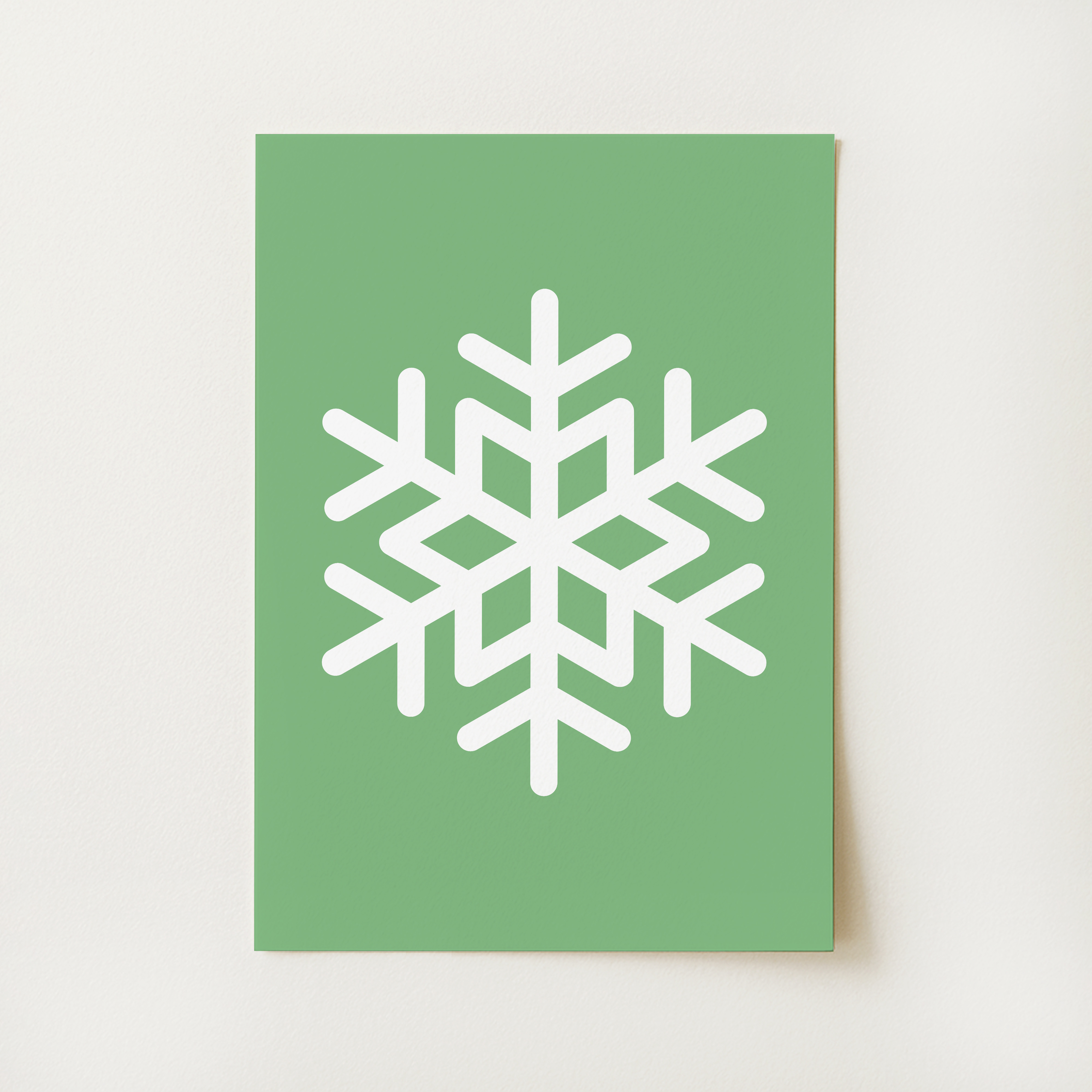 Green Snowflake Print