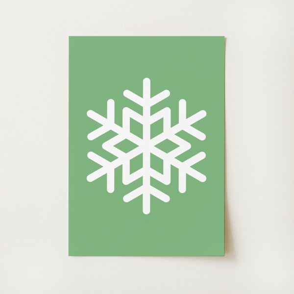 Green Snowflake Print