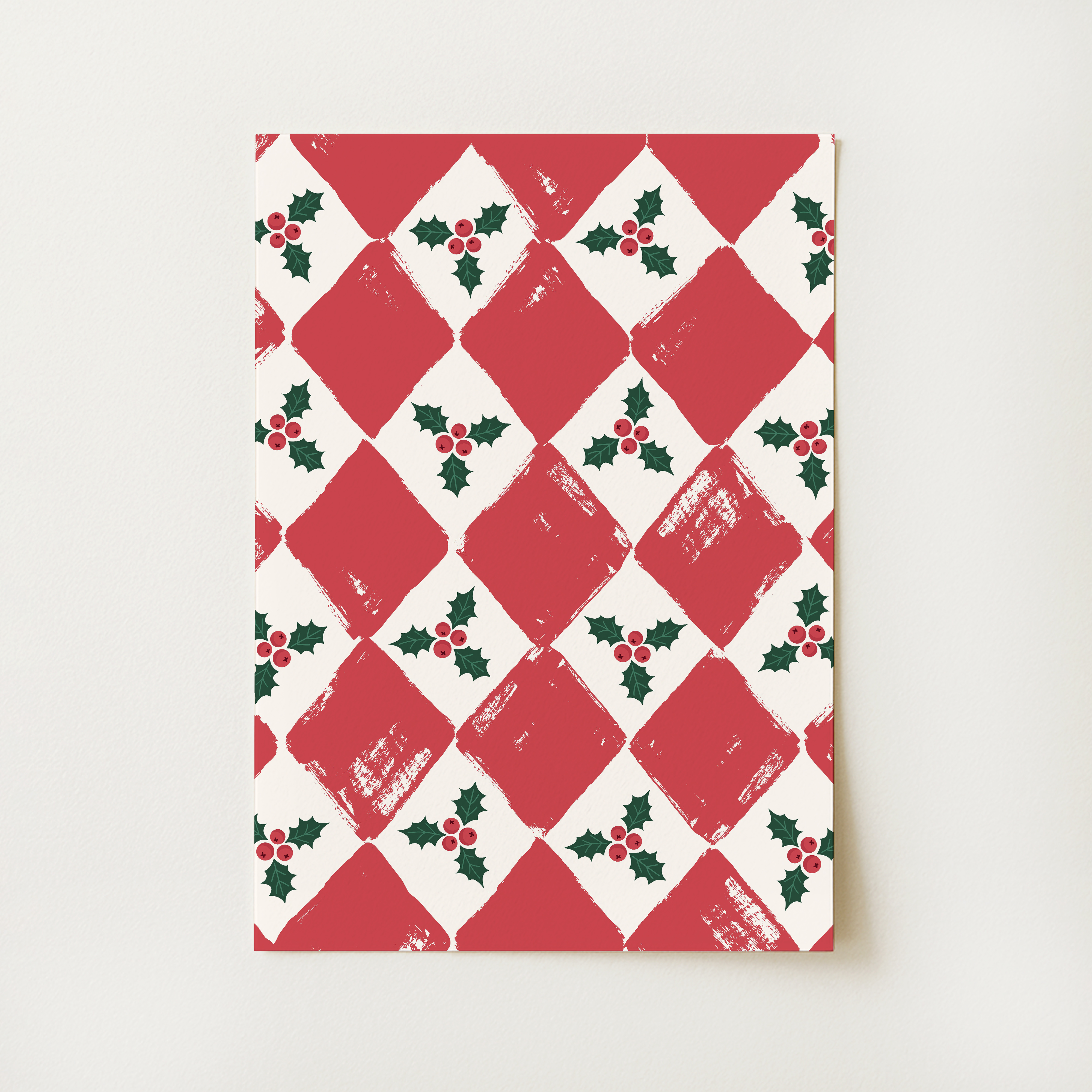 Checkered Christmas Print