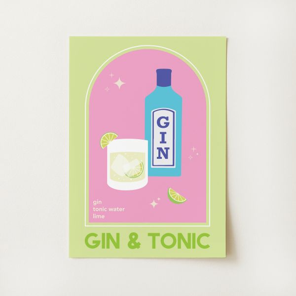 Gin and Tonic Cocktail Print