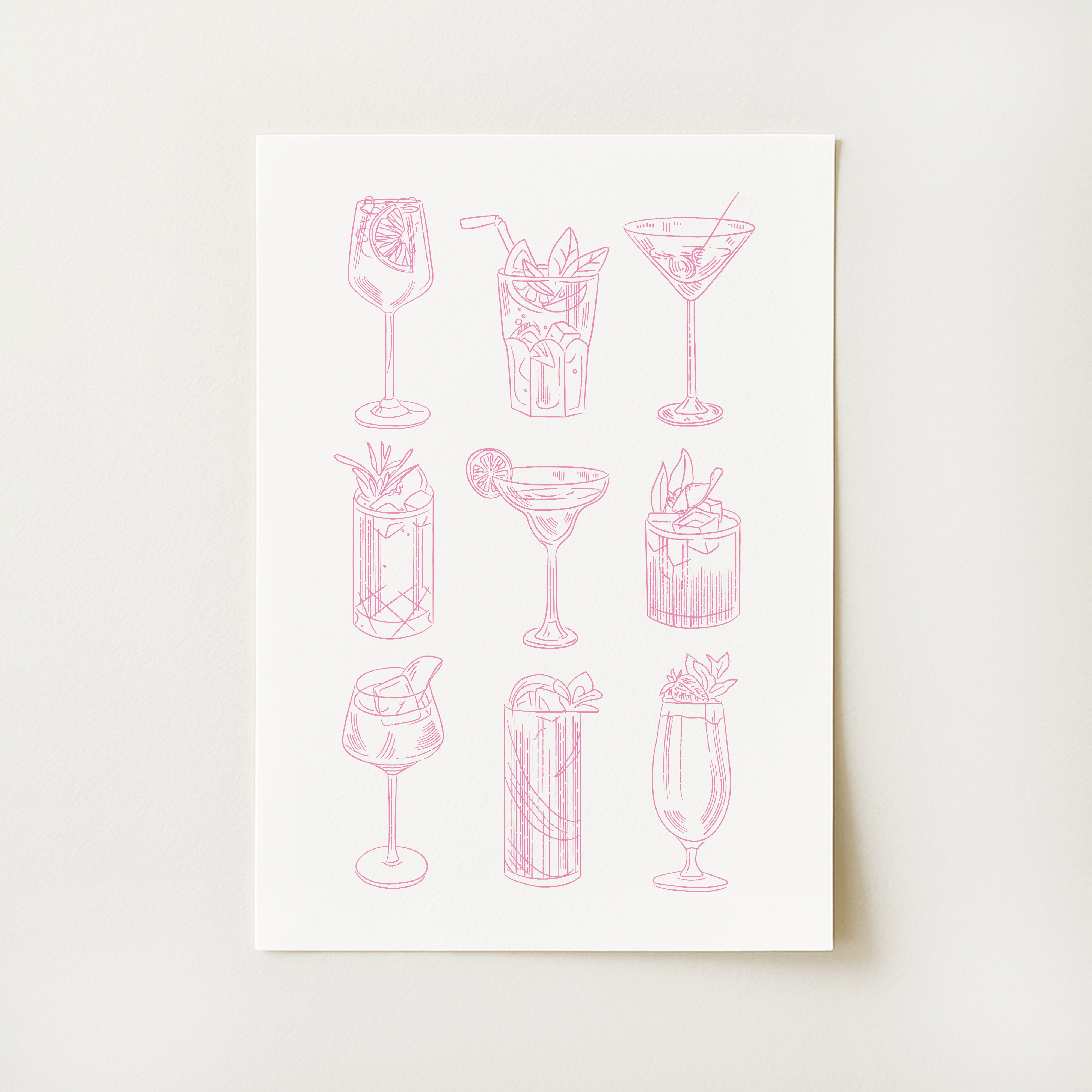 Cocktail Sketch Print