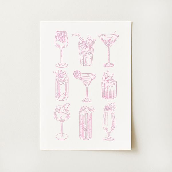 Cocktail Sketch Print