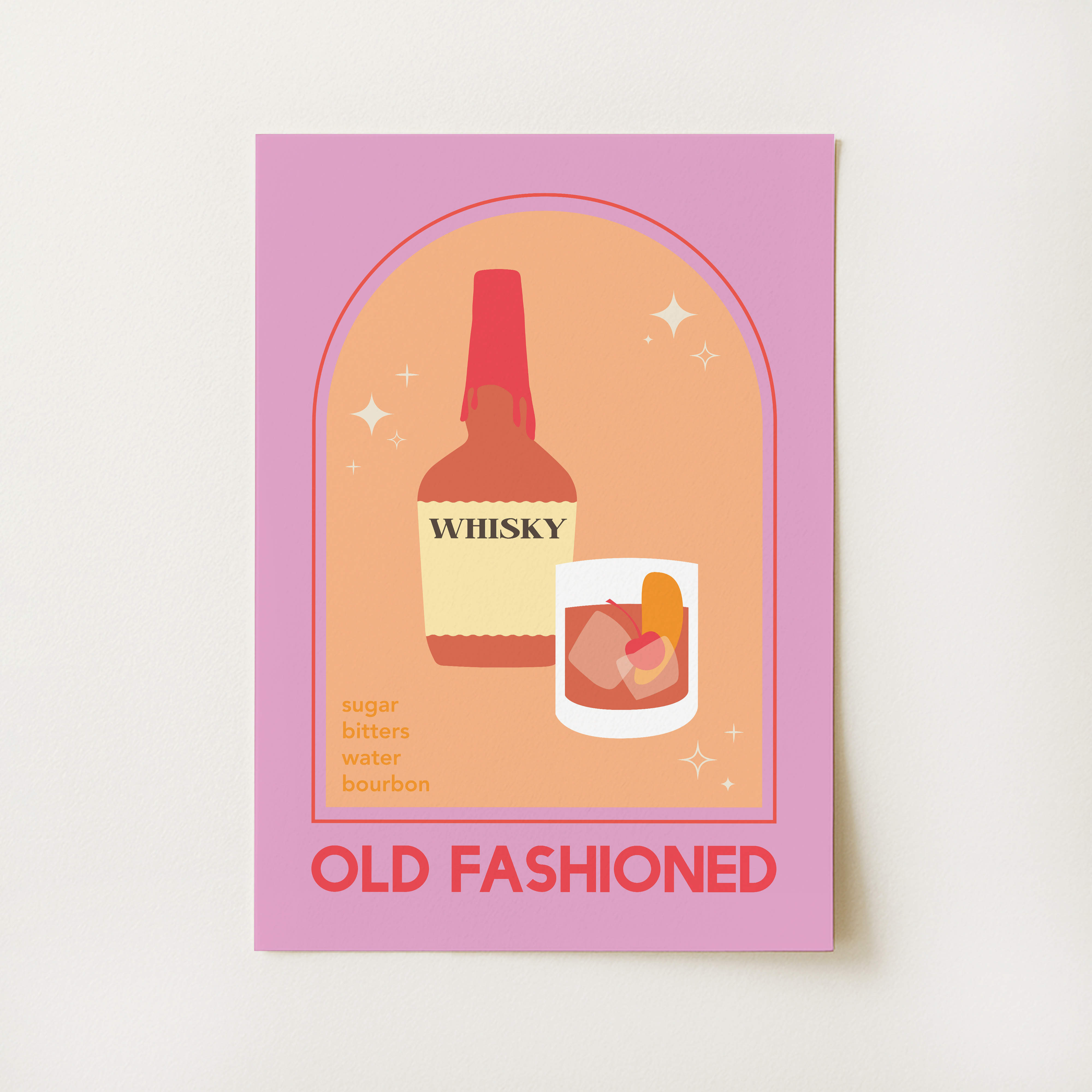 Old Fashioned Cocktail Print