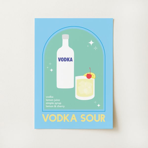 Vodka Sour Cocktail Print