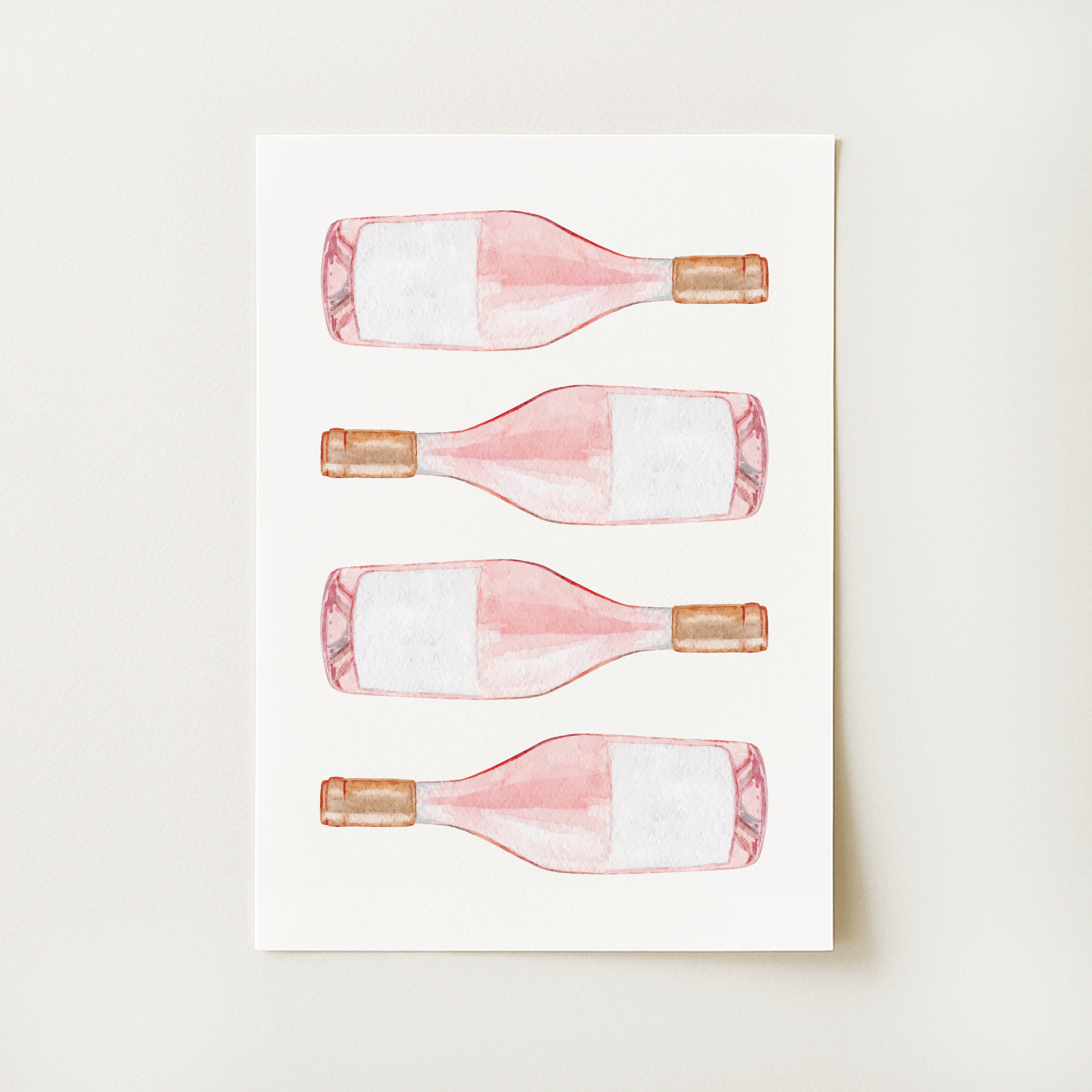 Rosé Bottles Print