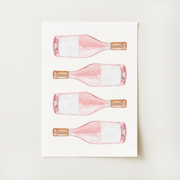 Rosé Bottles Print
