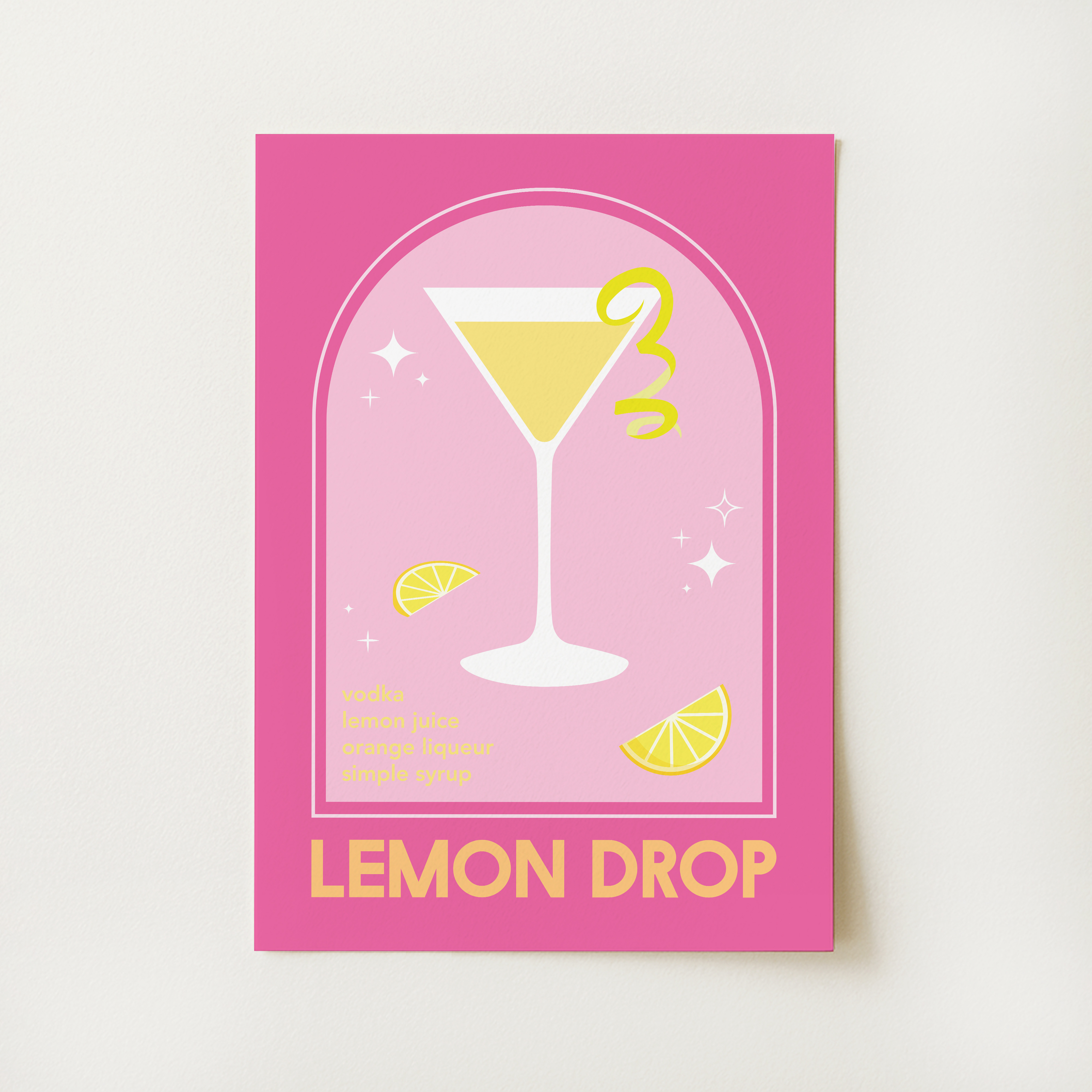Lemon Drop Martini Cocktail Print