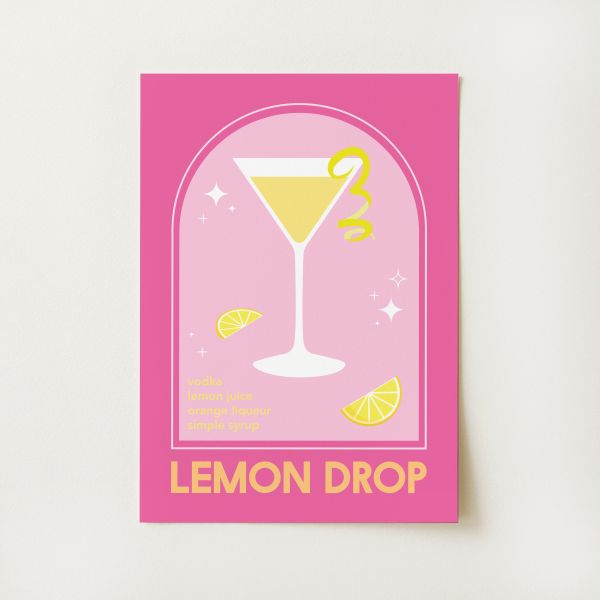 Lemon Drop Martini Cocktail Print