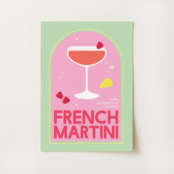 French Martini Cocktail Print