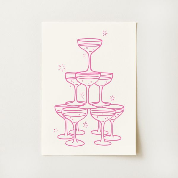 Champagne Tower Print